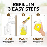 Powder to Liquid Hand Wash Refill | 3 Litres | 15 Sachets |Toxin-Free