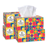 Honest Home 2 Ply Facial Tissue Paper Box | 800 Pulls | 200 Pulls x 4 boxes | Soft And Highly Absorbent | 100% Natural Virgin Fibre | Yellow