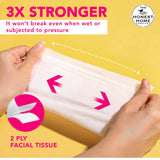 Honest Home 2 Ply Facial Tissue Paper Box | 800 Pulls | 200 Pulls x 4 boxes | Soft And Highly Absorbent | 100% Natural Virgin Fibre | Yellow