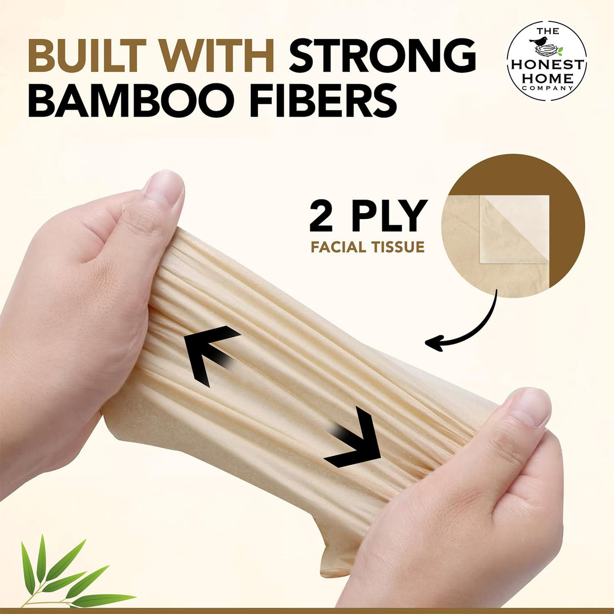 Bamboo Facial Tissue Box 2-Ply  | 800 Pulls | 200 Pulls x 4 Boxes