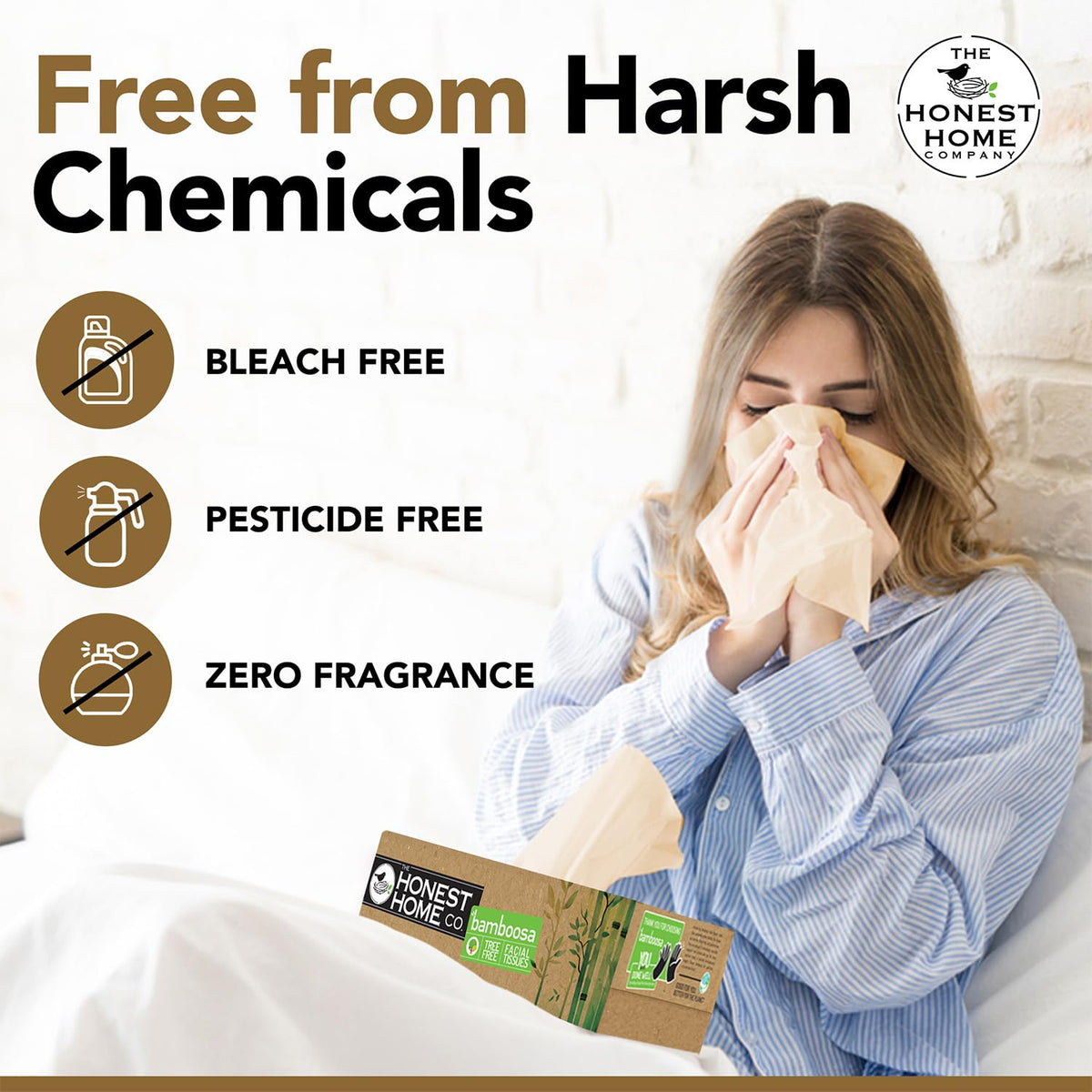 Bamboo Facial Tissue Box 2-Ply  | 800 Pulls | 200 Pulls x 4 Boxes