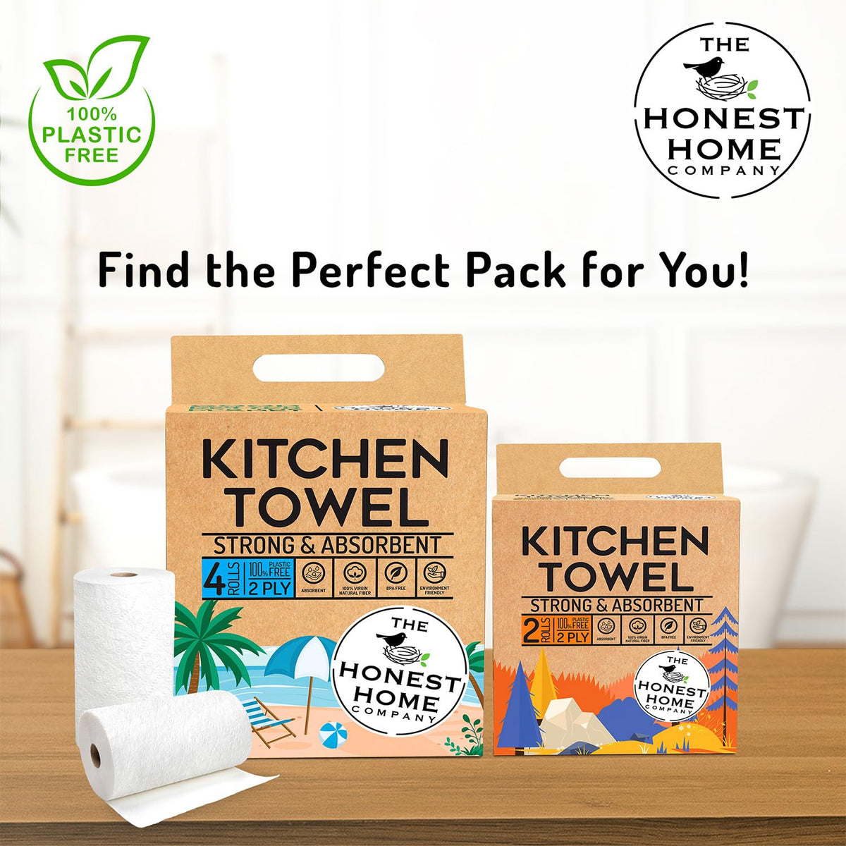 Kitchen Towel Roll Combo 2 Ply | 360 Pulls | 3 Boxes × 2 Rolls