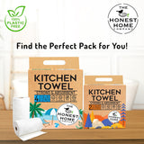 Honest Home 2 Ply Kitchen Towel Roll Combo | 360 Pulls Total | 3 Boxes x 2 Rolls | 60 Pulls/Roll | Strong, Absorbent & Food Safe | 100% Virgin Pulp
