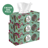 2 Ply Soft Facial Tissue Box | 100 Pulls | Pack of 3 (Festive Blue)