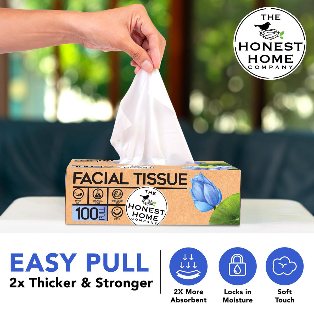 Facial Tissue Paper Box 2 Ply  | 400 Pulls | 4 Boxes x 100 Pulls