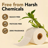 Honest Home 3 Ply Bamboo Toilet Tissue Paper Rolls | 960 Pulls | 160 Pulls x 6 Rolls | Soft & Clog-Free | 100% Natural & Unbleached