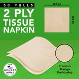 Honest Home 2 Ply Tissue Paper Napkins | 400 Pulls | 50 Pulls x 8 Boxes | Soft, Strong & Highly Absorbent | For Home & Dining Table Use