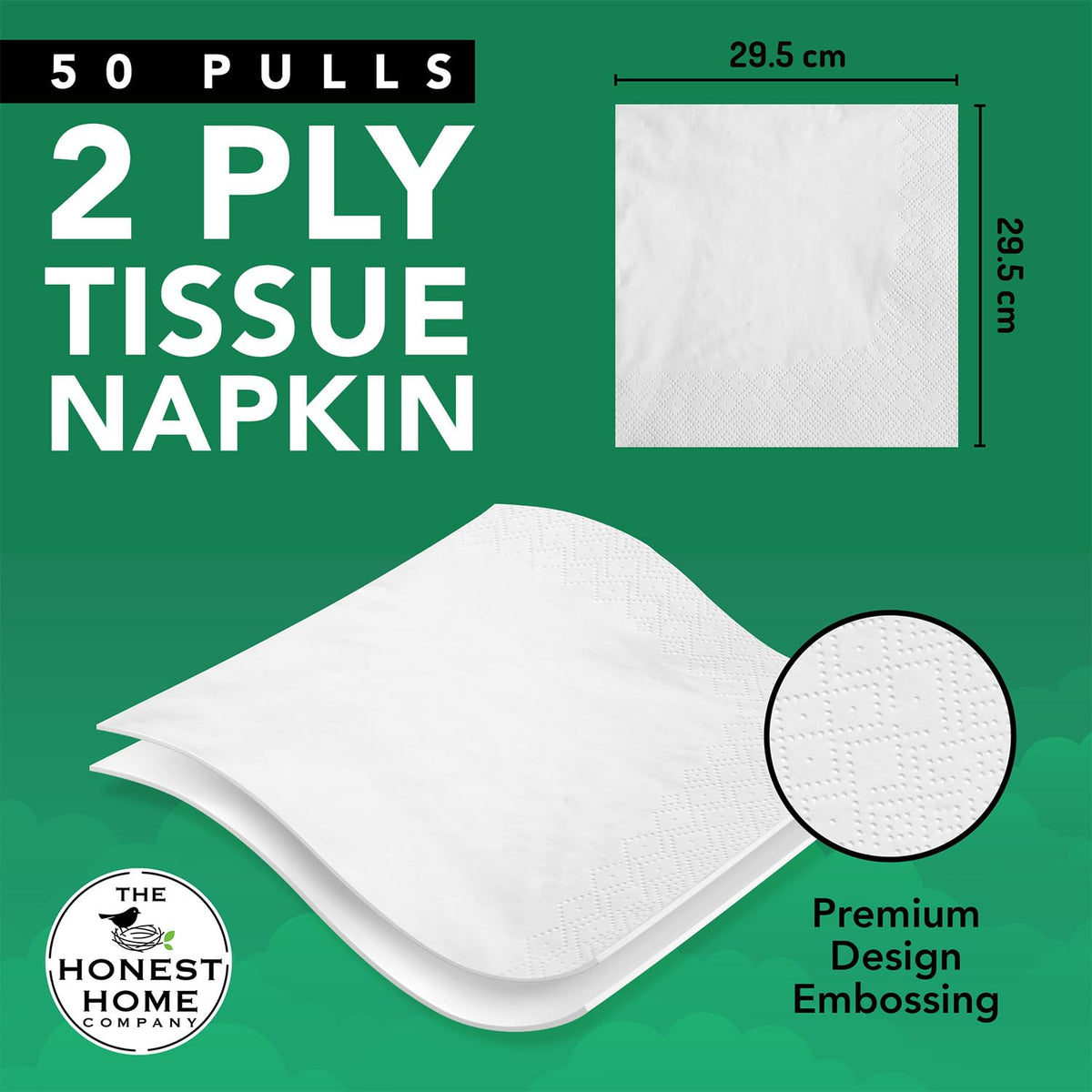 Tissue Paper Napkins 2 Ply | 300 Pulls | 50 Pulls x 6 Boxes