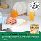 Honest Home 2 Ply Tissue Paper Napkins | 400 Pulls | 50 Pulls x 8 Boxes | Soft, Strong & Highly Absorbent | For Home & Dining Table Use