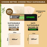 Honest Home 2-Ply Bamboo Tissue Paper Box | 600 Pulls | 100 Pulls x 6 Boxes | Soft And Highly Absorbent | 100% Natural