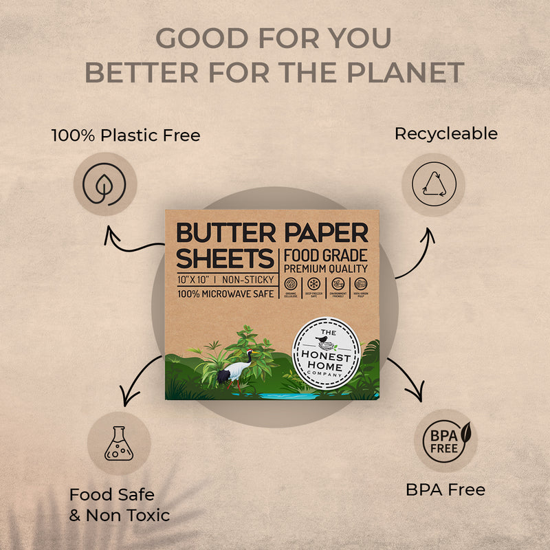 Butter Paper Sheets 10*10 inches - 200 Sheets – The Honest Home Company