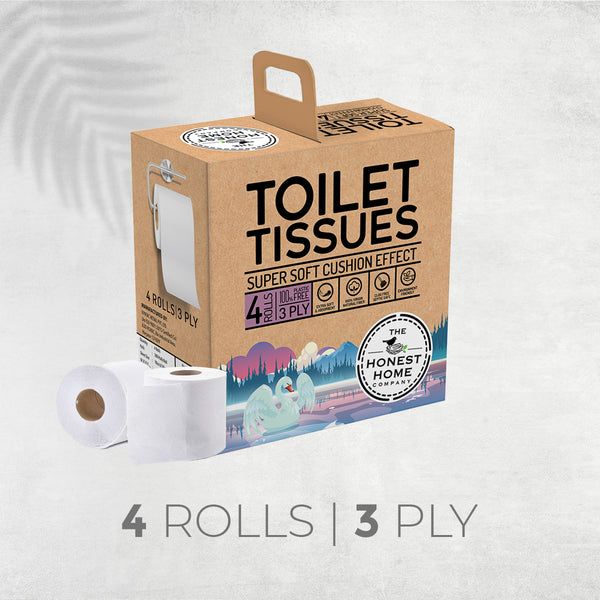3 Ply Toilet Tissue Paper Rolls - (Pack Of 4)