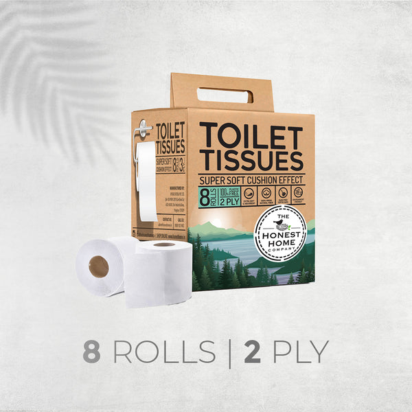 2 Ply Toilet Tissue Paper Rolls - (Pack Of 8)